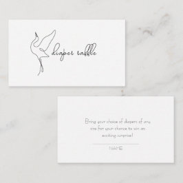 Minimalistische Ooievaar Neutrale Baby Shower Luie Informatiekaartje