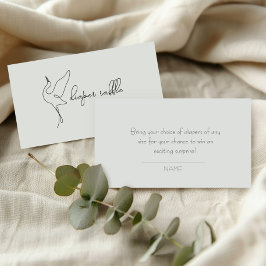 Minimalistische Ooievaar Neutrale Baby Shower Luie Informatiekaartje