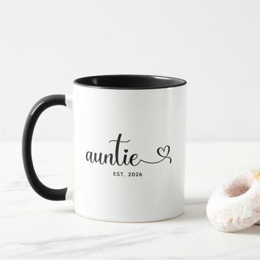 Minimalistische Oom Swash Hart Script Mok (Met donut)