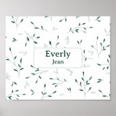 Minimalistische op maat gemaakte naam kinderkamer  poster (Voorkant)