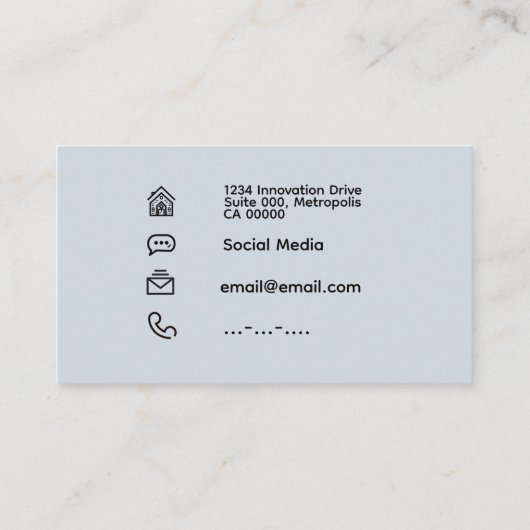 Minimalistische opaalsteen visitekaartje (Achterkant)