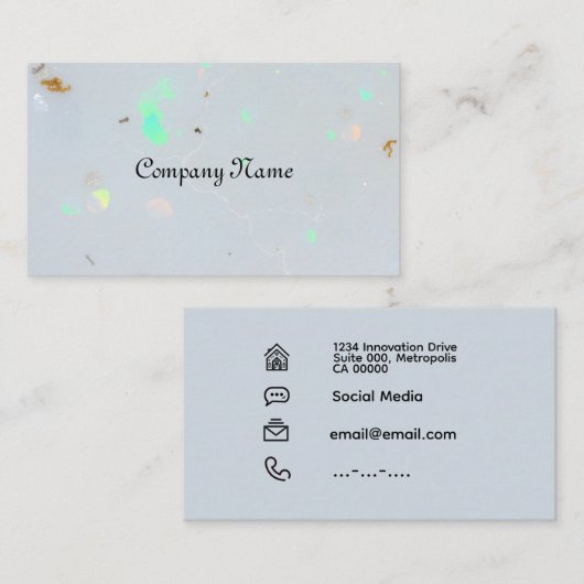 Minimalistische opaalsteen visitekaartje (Voorkant / Achterkant)