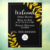 Minimalistische Openingsuren Raamsticker (Vel 3)