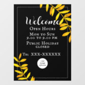 Minimalistische Openingsuren Raamsticker (Vel)