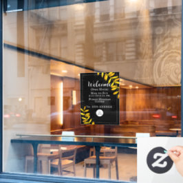 Minimalistische Openingsuren Raamsticker