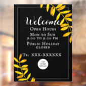 Minimalistische Openingsuren Raamsticker (Vel 2)