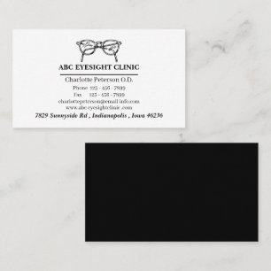 Minimalistische Optometrist in Zwart en Wit Visitekaartje