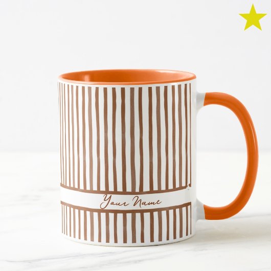 Minimalistische oranje aquarel strepen aangepaste mok