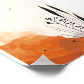 Minimalistische Oranje Botanische Boho Poster (Hoek)