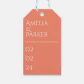 Minimalistische Oranje bruiloft cadeau Labels Cadeaulabel (Voorkant)