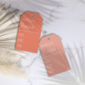 Minimalistische Oranje bruiloft cadeau Labels Cadeaulabel