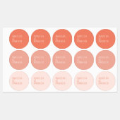 Minimalistische Oranje bruiloft uitnodiging Sticke Labels (Vel)