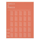 Minimalistische Oranje bruiloft zitkar Perfect Poster (Voorkant)