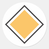 Minimalistische oranje diamant geometrische vorm ronde sticker (Voorkant)