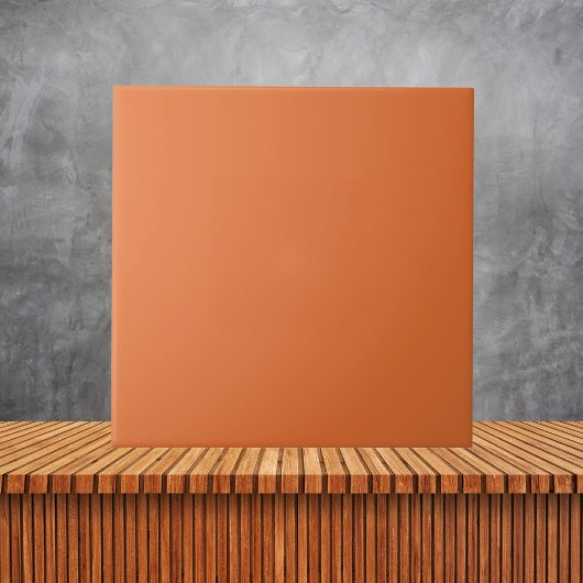 Minimalistische Oranje effen kleur Tegeltje