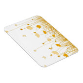 Minimalistische oranje en witte klaprozen weide bl magneet (Rechterzijde)