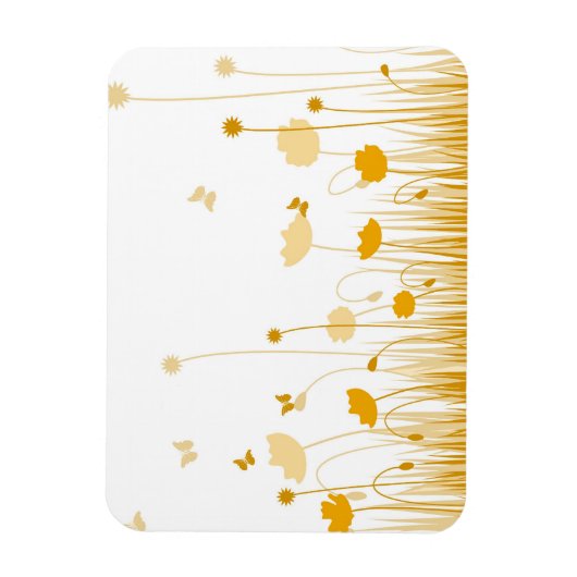 Minimalistische oranje en witte klaprozen weide bl magneet (Verticaal)