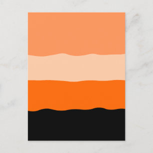 Minimalistische Oranje en zwarte Wavy strepen Briefkaart