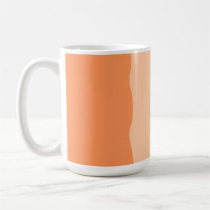 Minimalistische Oranje en zwarte Wavy strepen Koffiemok