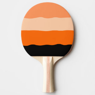 Minimalistische Oranje en zwarte Wavy strepen Tafeltennisbatje
