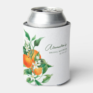 Minimalistische Oranje Fruit Botanische Bruiloftsb Blikjeskoeler