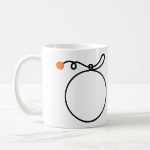 Minimalistische oranje fruit één lijn kunst oranje koffiemok