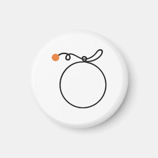 Minimalistische oranje fruit één lijn kunst oranje magneet