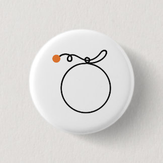 Minimalistische oranje fruit één lijn kunst oranje ronde button 3,2 cm
