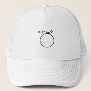 Minimalistische oranje fruit één lijn kunst oranje trucker pet