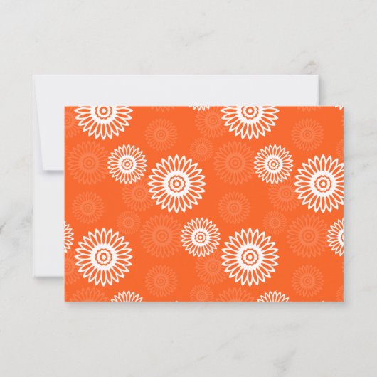 Minimalistische oranje madeliefjes bloem Namen Bedankkaart (Achterkant)