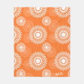 Minimalistische Oranje Mandala Geometrische Bloem  Fleece Deken (Voorkant)