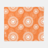Minimalistische Oranje Mandala Geometrische Bloem  Fleece Deken (Voorkant (Horizontaal))