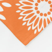Minimalistische Oranje Mandala Geometrische Bloem  Fleece Deken (Hoek)
