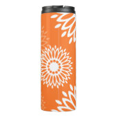 Minimalistische Oranje Mandala Geometrische Bloem  Thermosbeker (Achterkant)