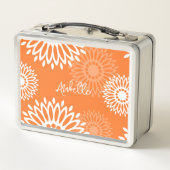 Minimalistische Oranje Mandala Geometrische Bloeme (Achterkant)