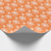 Minimalistische Oranje Mandala Geometrische Bloeme Cadeaupapier (Hoek)