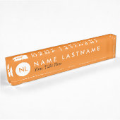 Minimalistische Oranje monogram Naambordje