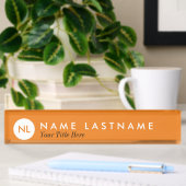 Minimalistische Oranje monogram Naambordje