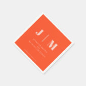 Minimalistische Oranje Roze Bruiloft Servet (Hoek)