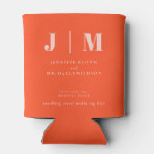 Minimalistische Oranje Roze Drank Bruiloft Blikjeskoeler (Achterkant)