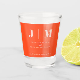 Minimalistische Oranje Roze Eenvoudige Drank Bruil Shot Glas
