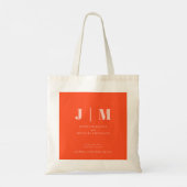 Minimalistische Oranje Roze Eenvoudige Vierkante T Tote Bag (Achterkant)