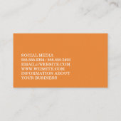 Minimalistische Oranje tekst Visitekaartje (Achterkant)