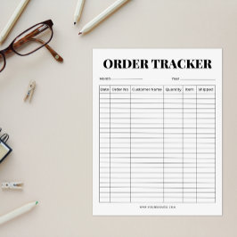 Minimalistische ordertracker voor bedrijven notitieblok