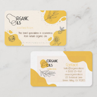 Minimalistische Organic Oils Collection Zakelijke Visitekaartje