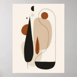 Minimalistische Organische Abstracte Wandkunst | S Poster
