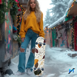 Minimalistische organische bladeren skateboard ont