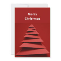 Minimalistische Origami Papieren Kerstboom Rood Ac