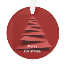 Minimalistische Origami Papieren Kerstboom Rood Ac