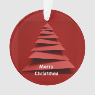 Minimalistische Origami Papieren Kerstboom Rood Ac Ornament